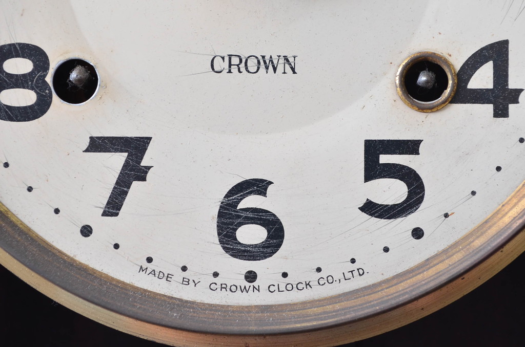 和製アンティーク　堀田時計店　TRADE MARK(トレードマーク)　N.H.T　CROWN CLOCK　クラシカルな佇まいが魅力の振り子時計(掛け時計、古時計、柱時計)(R-081976)