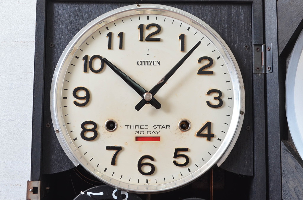 和製ビンテージ　CITIZEN(シチズン)　30DAY　昭和レトロな雰囲気漂う掛け時計(振り子時計、古時計、柱時計、ヴィンテージ)(R-081981)