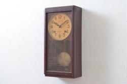 中古　美品　ARTEM(アルテム)社製　Diamantini Domeniconi(ディアマンティーニ　ドメニコーニ)　バーズアイメープル　端正な作りの真鍮(しんちゅう)象嵌入りホールクロック(時計台、振り子時計、ディスプレイ)(定価約50万円)(R-082157)