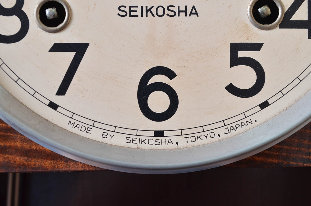 和製ビンテージ　精工舎(SEIKO、セイコー)　TRADE(S)MARK　落ち着いた佇まいの掛け時計(振り子時計、古時計、柱時計、ヴィンテージ)(R-081983)