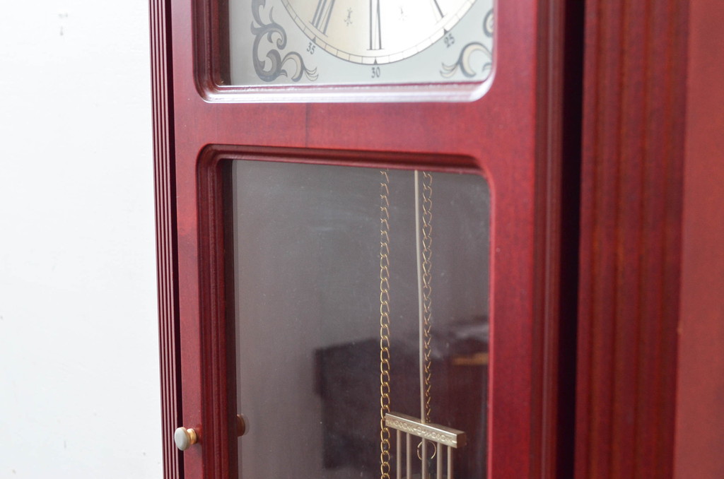 中古　BULOVA(ブローバ)　Bulova Tatianna Wall Chimes Clock(タチアナチャイムウォールクロック)　C3381　色味の美しいグランドファーザークロック(柱時計、掛け時計、古時計、振り子時計)(R-081994)