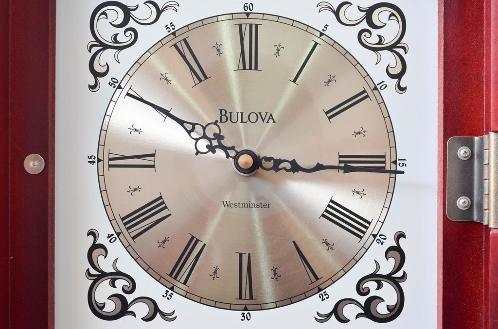 中古　BULOVA(ブローバ)　Bulova Tatianna Wall Chimes Clock(タチアナチャイムウォールクロック)　C3381　色味の美しいグランドファーザークロック(柱時計、掛け時計、古時計、振り子時計)(R-081994)