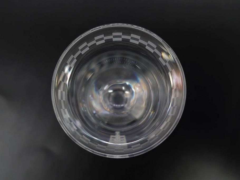 帝国ホテル　フランク・ロイド・ライト　気品あふれるグラス6客セット(市松模様、リキュール、ショット、酒器、酒杯、ガラス、硝子、外箱付)(R-082863)