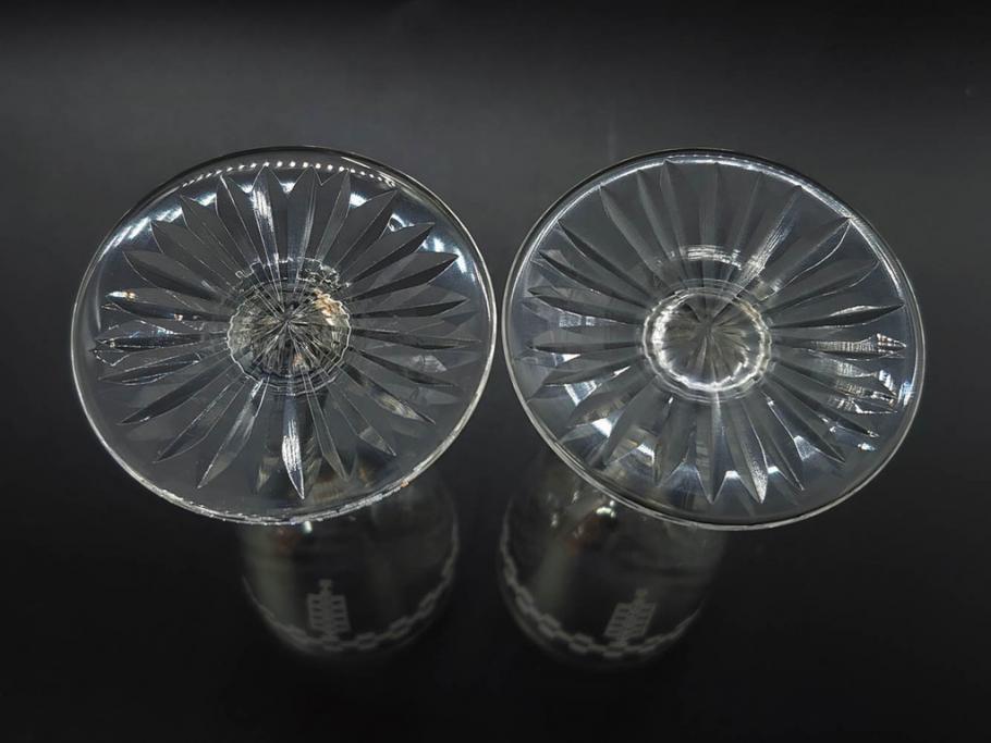 帝国ホテル　フランク・ロイド・ライト　気品あふれるグラス6客セット(市松模様、リキュール、ショット、酒器、酒杯、ガラス、硝子、外箱付)(R-082863)