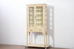 ラフジュ工房オリジナル　古建具リメイク　明るい木色がレトロな印象を高めるローボード(テレビ台、テレビボード、収納棚、リビング収納)(R-051852)