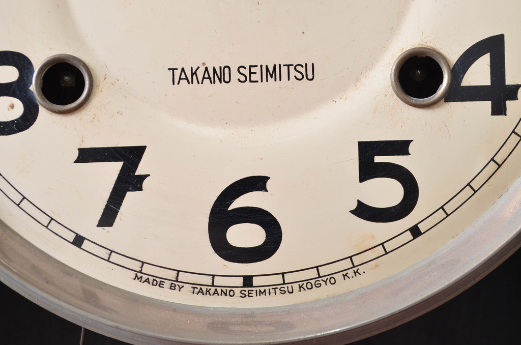 和製アンティーク　TAKANO SEIMITSU(高野精密工業)　レトロな文字盤が素敵な掛け時計(柱時計、古時計、振り子時計)(R-082536)