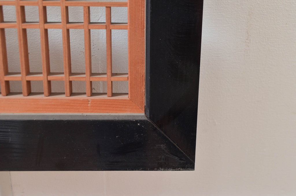 アンティーク建具　細かなデザインが魅力的な組子欄間2枚(明り取り、明かり取り)(R-082580)
