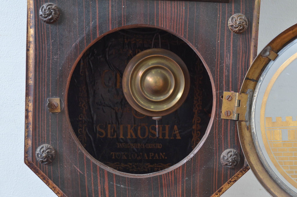 和製アンティーク　精工舎(SEIKOSHA、セイコー)　レトロな雰囲気漂う八角掛け時計(柱時計、古時計、振り子時計)(R-082540)