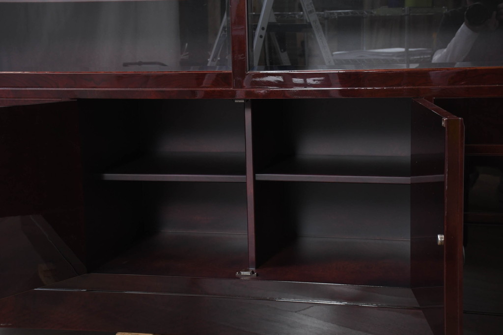 中古　新古品　未使用　展示品　二本松工藝館　田中家具　和の趣を感じる民芸飾り棚(サイドボード、サイドキャビネット、収納棚、戸棚)(定価約88万円)(R-081198)