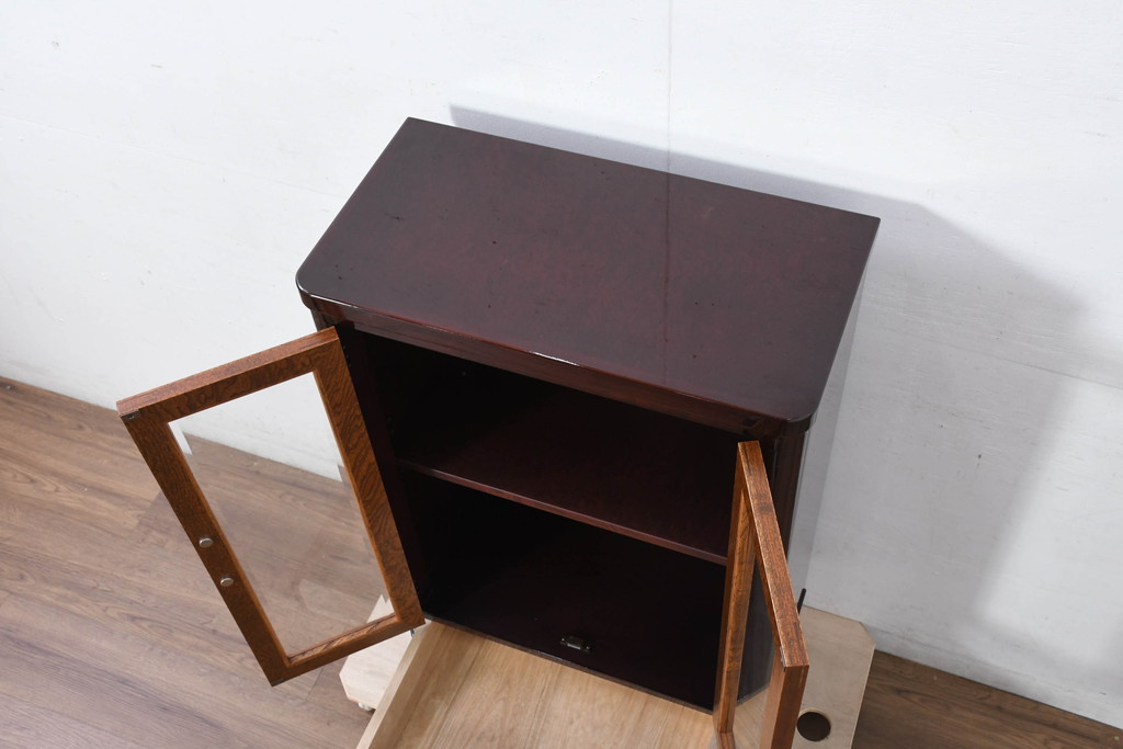 中古　新古品　未使用　展示品　二本松工藝館　田中家具　欅(ケヤキ)材　玉杢　和モダンな空間づくりにおすすめのサイドキャビネット(サイドボード、収納棚、戸棚)(定価約57万円)(R-081887)