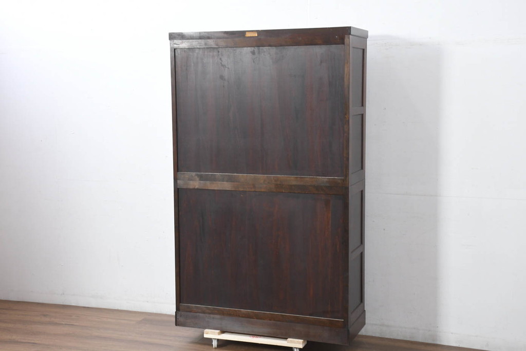 中古　美品　松本民芸家具　G-Ⅱ型特注モデル　シックな空間づくりが叶う面取り食器棚(収納棚、戸棚、本箱、ブックケース、カップボード、キャビネット、バラ売り可能)(定価約70万円)(R-082353)