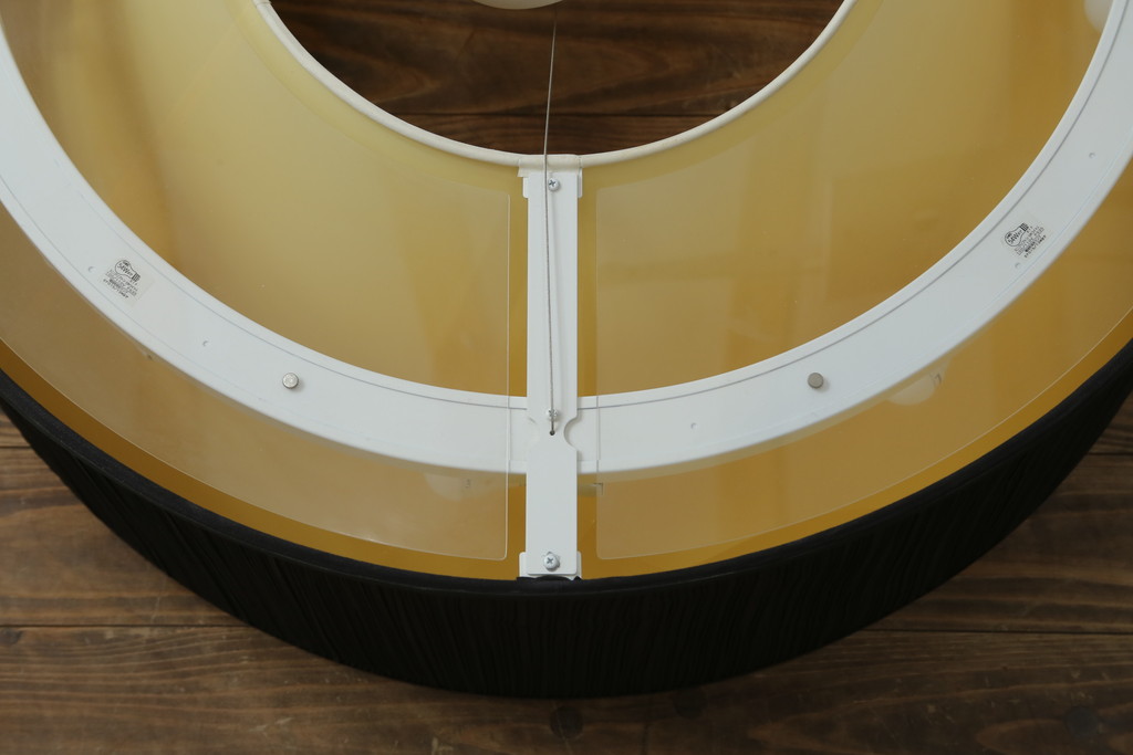 中古　美品　YAMAGIWA(ヤマギワ)　ペンダント照明　BAUMN(バウム)　サークルΦ800mm　ブラックプリーツ加工のエレガントな風合いが魅力のペンダントライト(天井照明、吊り下げ照明)(定価約24万円)(R-082910)