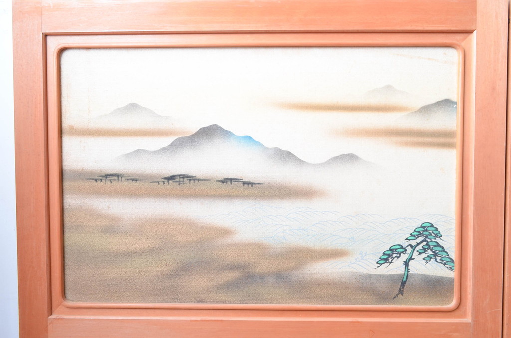 中古　美品　和の趣あふれる組子入りガラス帯戸4枚セット(引き戸、建具)(R-081996)