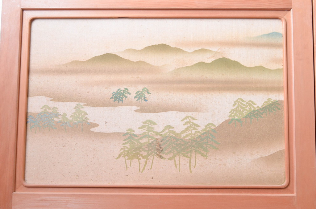 中古　美品　和の趣あふれる組子入りガラス帯戸4枚セット(引き戸、建具)(R-081996)