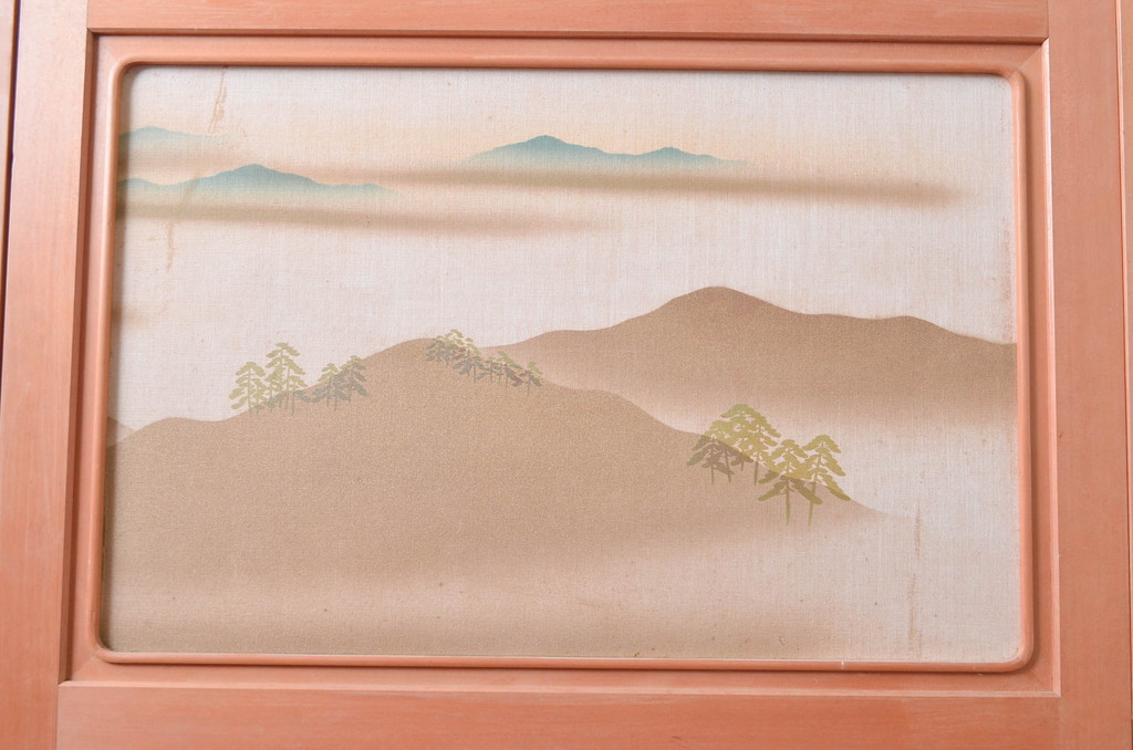 中古　美品　和の趣あふれる組子入りガラス帯戸4枚セット(引き戸、建具)(R-081996)