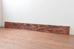 アンティーク建具　特大!!　杉材を贅沢に使った存在感のある二間物の欄間1枚(明かり取り、明り取り)(R-082590)
