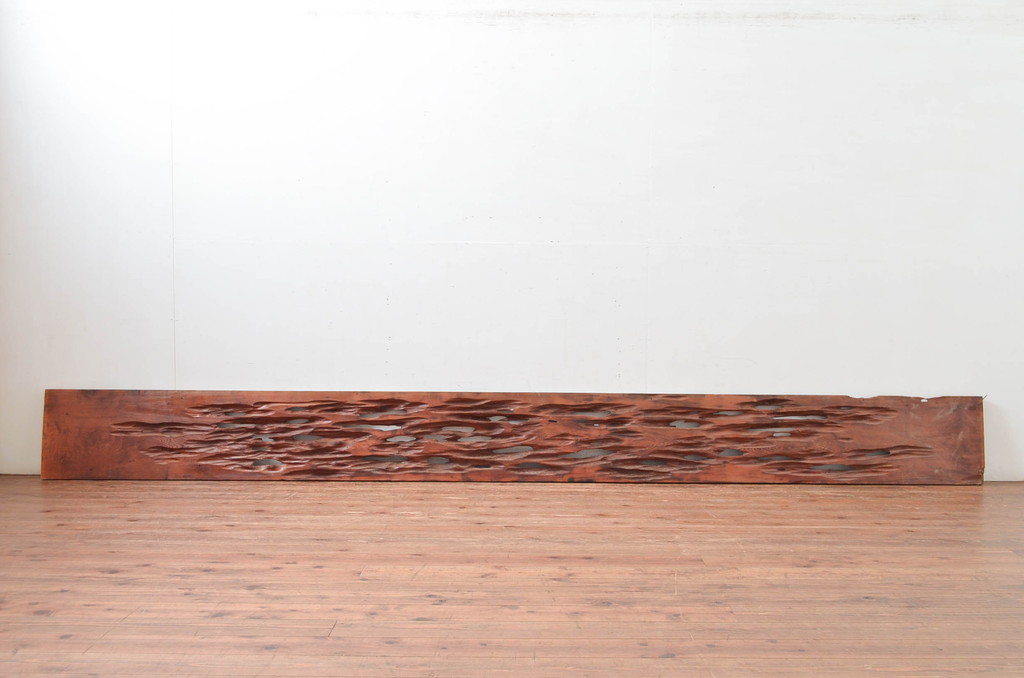 アンティーク建具　特大!!　杉材を贅沢に使った存在感のある二間物の欄間1枚(明かり取り、明り取り)(R-082590)