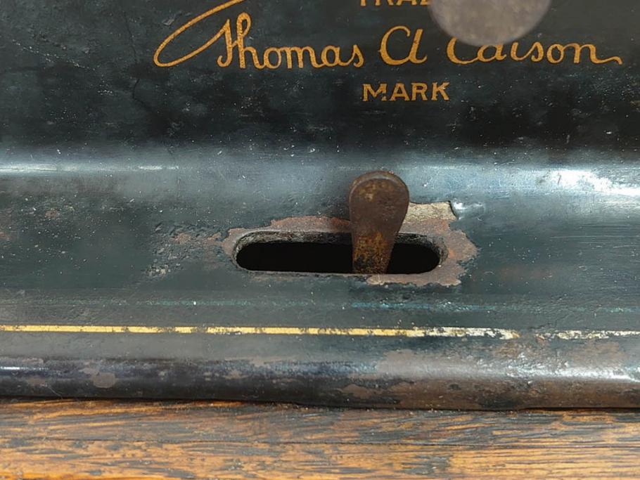 ジャンク品　エジソン　EDISON FIRESIDE PHONOGRAPH　MODEL A　フォノグラフ　蓄音機(ホーン付き、ケース付き、蝋管再生機、MODEL-H 4 MINUTE、トーマス・アルバ・エジソン)(R-076318)