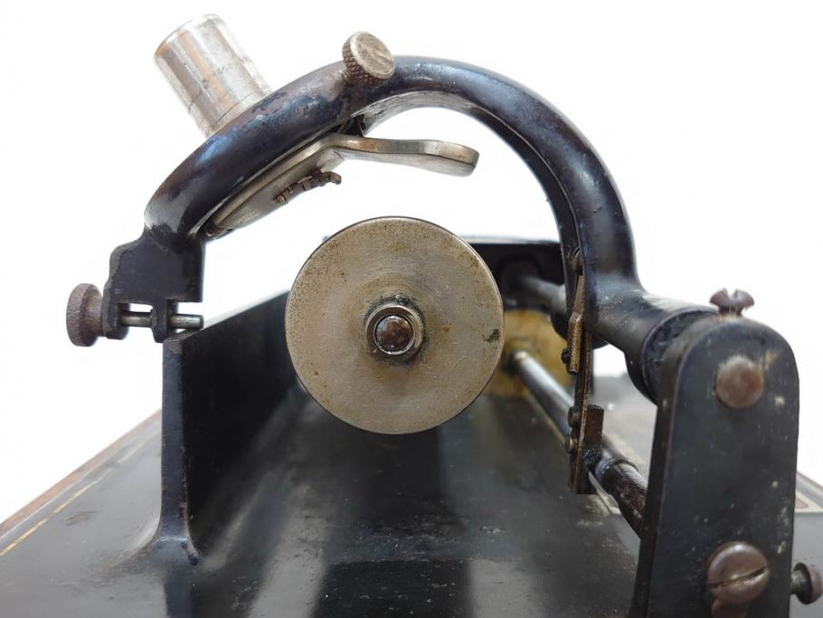 ジャンク品　エジソン　EDISON FIRESIDE PHONOGRAPH　MODEL A　フォノグラフ　蓄音機(ホーン付き、ケース付き、蝋管再生機、MODEL-H 4 MINUTE、トーマス・アルバ・エジソン)(R-076318)