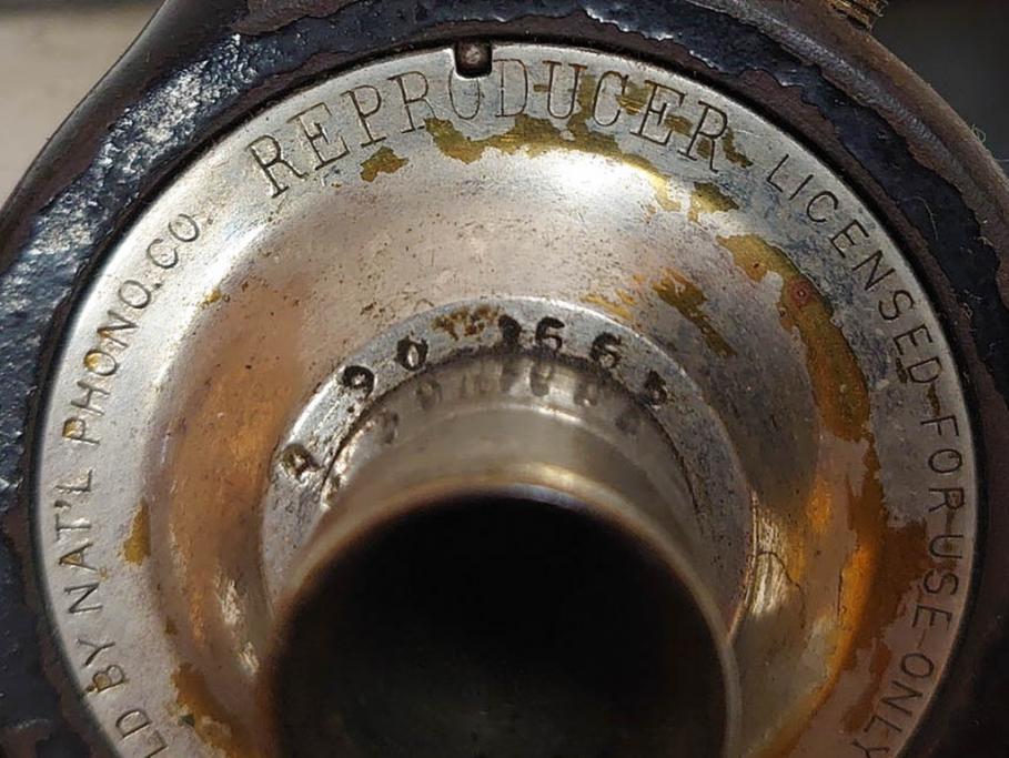 ジャンク品　エジソン　EDISON FIRESIDE PHONOGRAPH　MODEL A　フォノグラフ　蓄音機(ホーン付き、ケース付き、蝋管再生機、MODEL-H 4 MINUTE、トーマス・アルバ・エジソン)(R-076318)