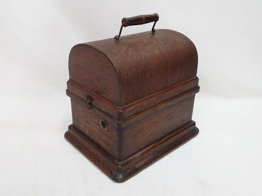 ジャンク品　エジソン　EDISON FIRESIDE PHONOGRAPH　MODEL A　フォノグラフ　蓄音機(ホーン付き、ケース付き、蝋管再生機、MODEL-H 4 MINUTE、トーマス・アルバ・エジソン)(R-076318)