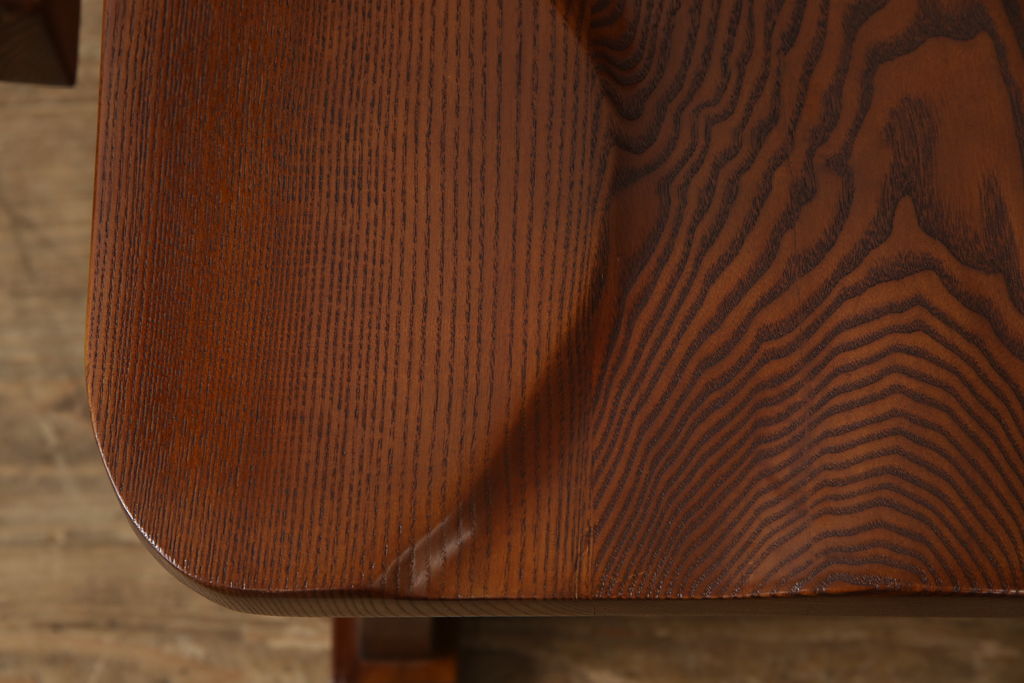 中古　未使用新古品　ニレ材　和モダンな雰囲気を醸し出す回転チェア(ダイニングチェア、板座チェア、アームチェア)(R-058775)