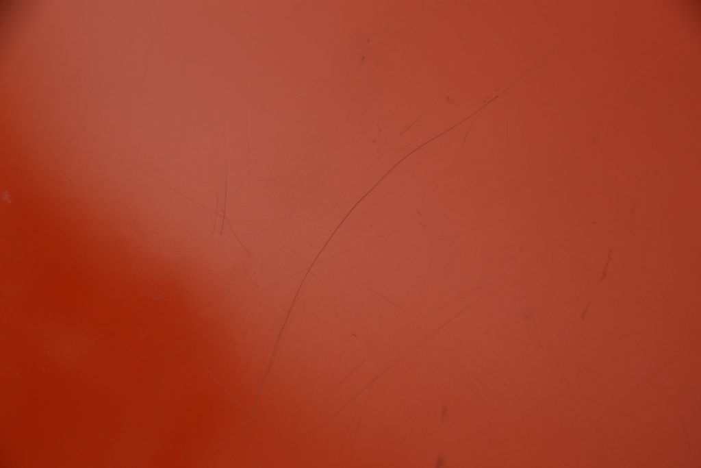 和製ビンテージ　中華風インテリアとも相性抜群!　楕円型の朱塗り座卓(ローテーブル、ヴィンテージ)(R-056027)