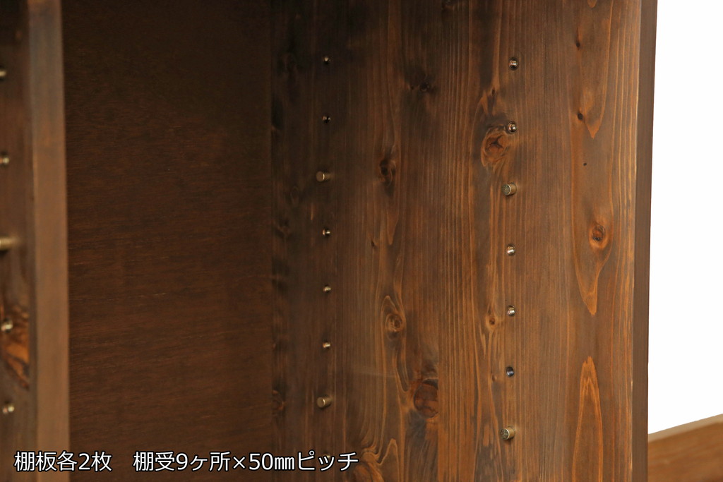ラフジュ工房オリジナル　古建具リメイク　シンプルなデザインで取り入れやすい収納棚(戸棚、サイドボード、テレビ台)(R-058079)