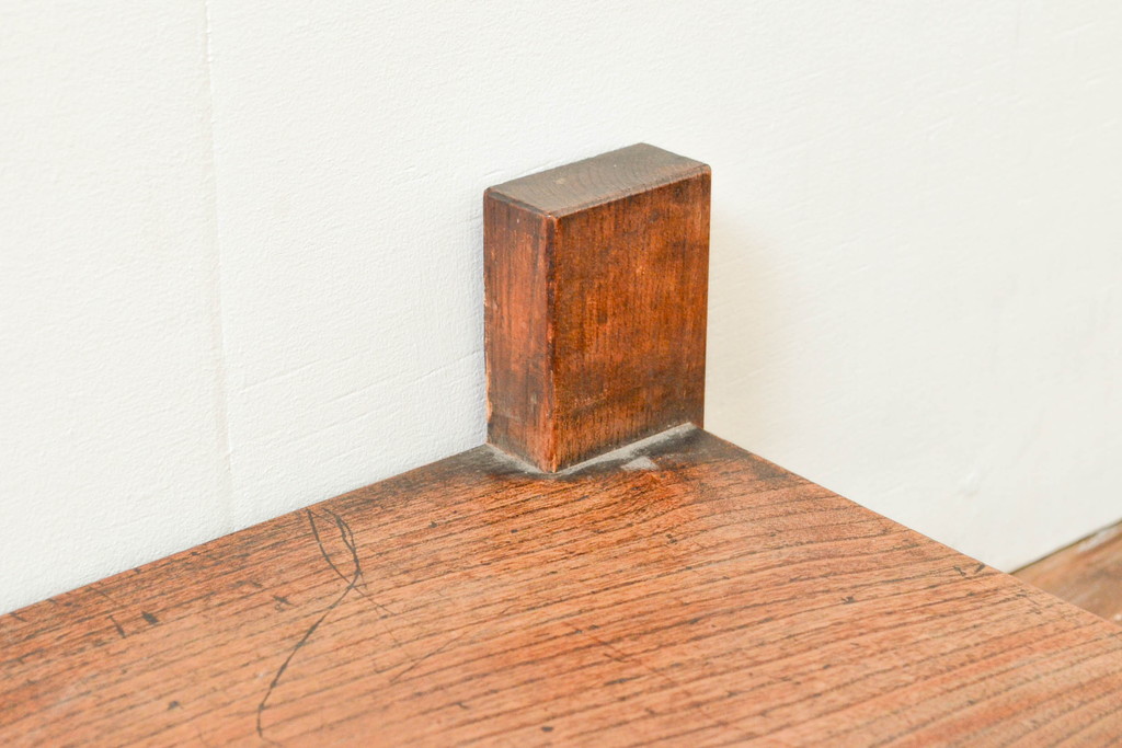 和製アンティーク　総欅(ケヤキ)材　シンプルなデザインで取り入れやすい置き床(置床、ローボード、リビングボード、テレビ台、テレビボード、飾り台)(R-074032)