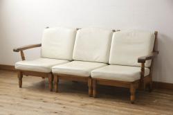 イギリスアンティーク　バーチ材　細やかな装飾がエレガントで美しい2人掛けソファ(セティ、ベンチ、長椅子、二人掛けソファ)(R-054518)