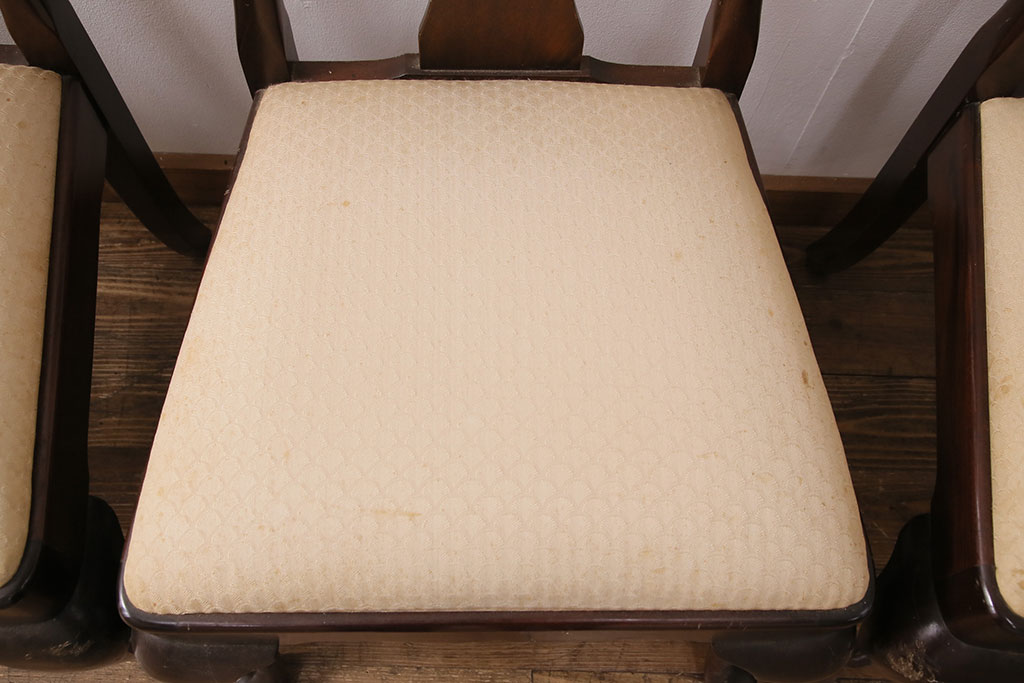 中古　アメリカ輸入家具　Stickley(スティックレー、スティックレイ)　マホガニー材製の高級感あふれるダイニングチェア4脚セット(椅子、サロンチェア)(R-049683)