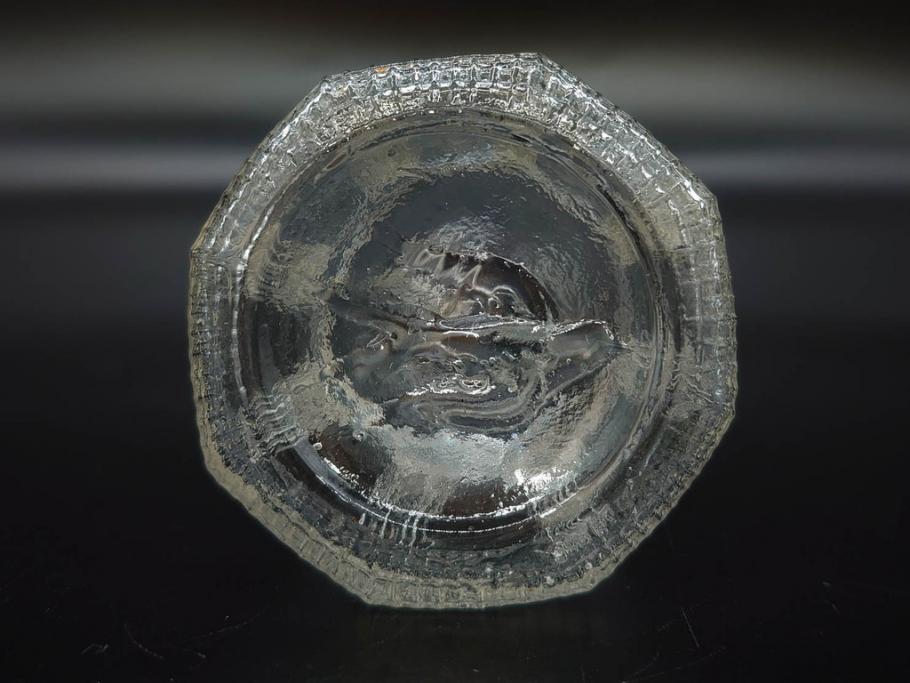 昭和初期　プレスガラス　醤油差し　食卓に彩を添えるガラス瓶5点セット(醤油瓶、しょうゆ差し、調味料入れ、ツバメ、ソース、硝子、和ガラス)(R-082885)