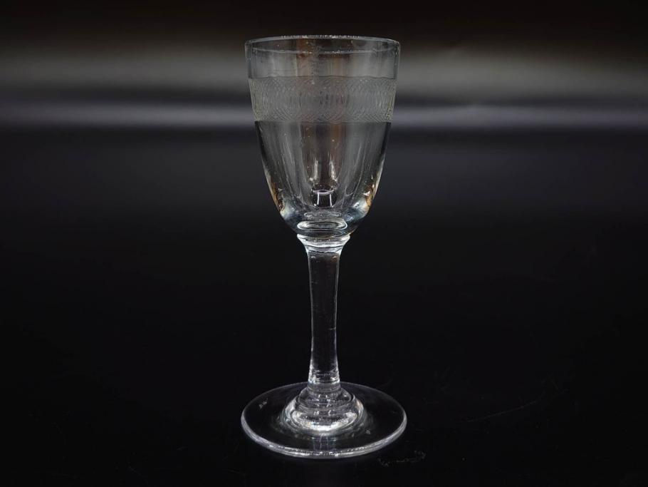 昭和初期　食卓をエレガントに演出するグラス7客セット(リキュール、ショット、酒杯、酒器、硝子、プレスガラス、和ガラス)(R-082886)