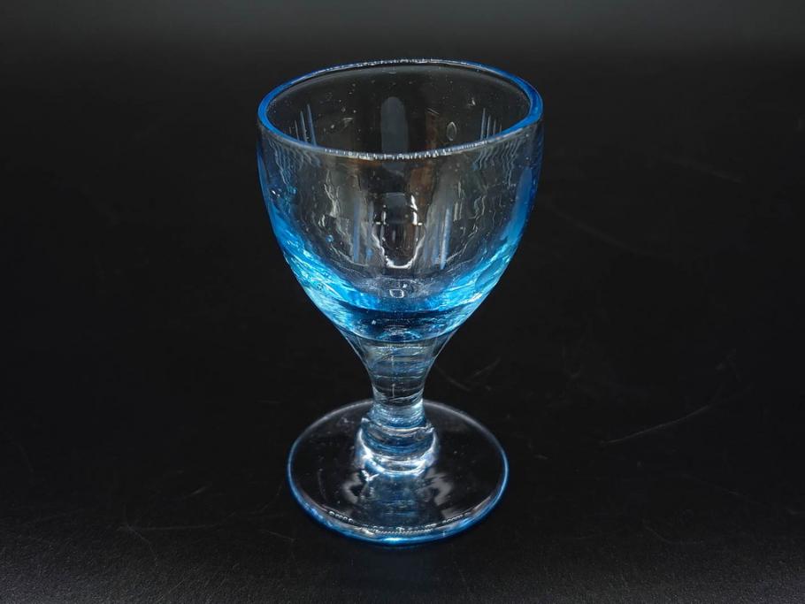 昭和初期　食卓をエレガントに演出するグラス7客セット(リキュール、ショット、酒杯、酒器、硝子、プレスガラス、和ガラス)(R-082886)