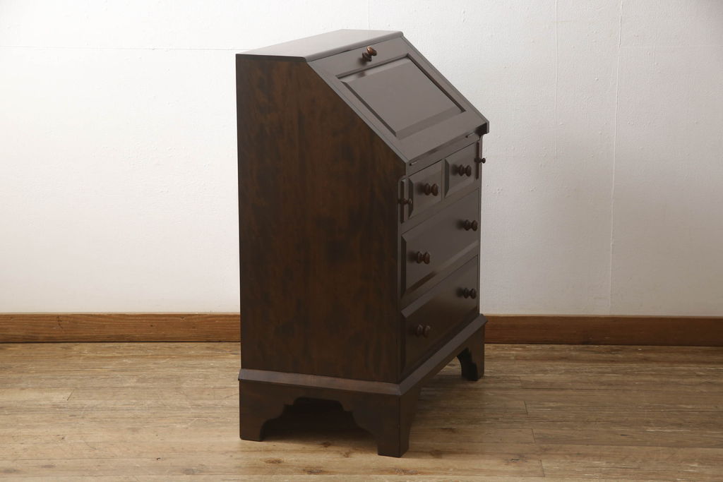 中古　松本民芸家具　#33A型　コンパクトなライティングビューロー(机、デスク、在宅用、在宅ワーク用、ワークデスク、引き出し)(定価約29万円)(R-061187)