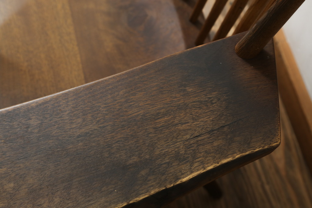 和製ヴィンテージ　小田急ハルク購入　ジョージナカシマ　LOUNGE ARM(ラウンジアーム)　One Arm(ワンアーム、片肘)　CN103　モダンに洗練された左アーム付きラウンジチェア(ジョージ・ナカシマ、アームチェア、イス、椅子、板座チェア、ビンテージ)(R-075938)