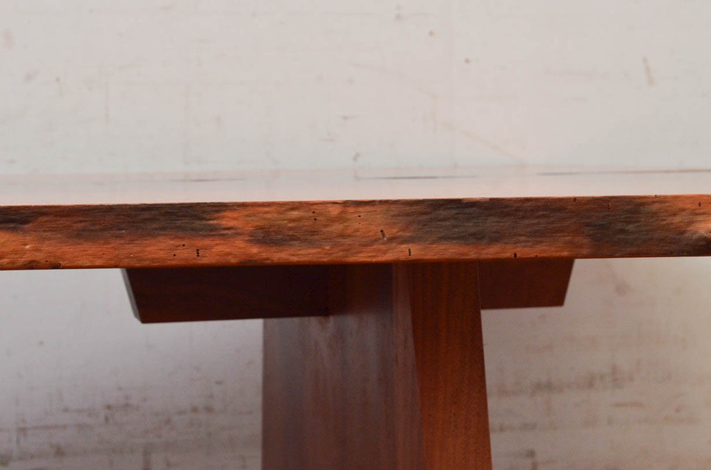 和製ビンテージ　レア　ジョージナカシマ　刻印なしの年代もの!!　小田急ハルク購入　MINGURENII COFFEE TABLE　濃淡の杢目が魅力的!素材のかたちを贅沢に活かしたコーヒーテーブル(ジョージ・ナカシマ、ミングレンII、ローテーブル、リビングテーブル、センターテーブル、ヴィンテージ、契り)(R-074177)