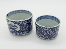 明治期　伊万里焼　花籠図　色絵　深鉢(深皿、和食器)(R-045404)