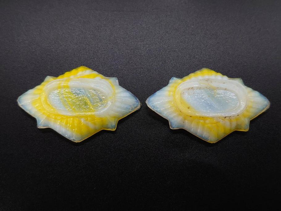昭和初期　ガラス　マーブル　緻密な造りに目を奪われるミニチュア食器46点セット(コップ、皿、ペロペロ、ままごと、コンポート、カップ、硝子)(R-082894)