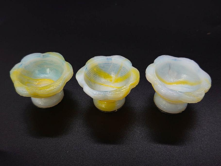 昭和初期　ガラス　マーブル　緻密な造りに目を奪われるミニチュア食器46点セット(コップ、皿、ペロペロ、ままごと、コンポート、カップ、硝子)(R-082894)