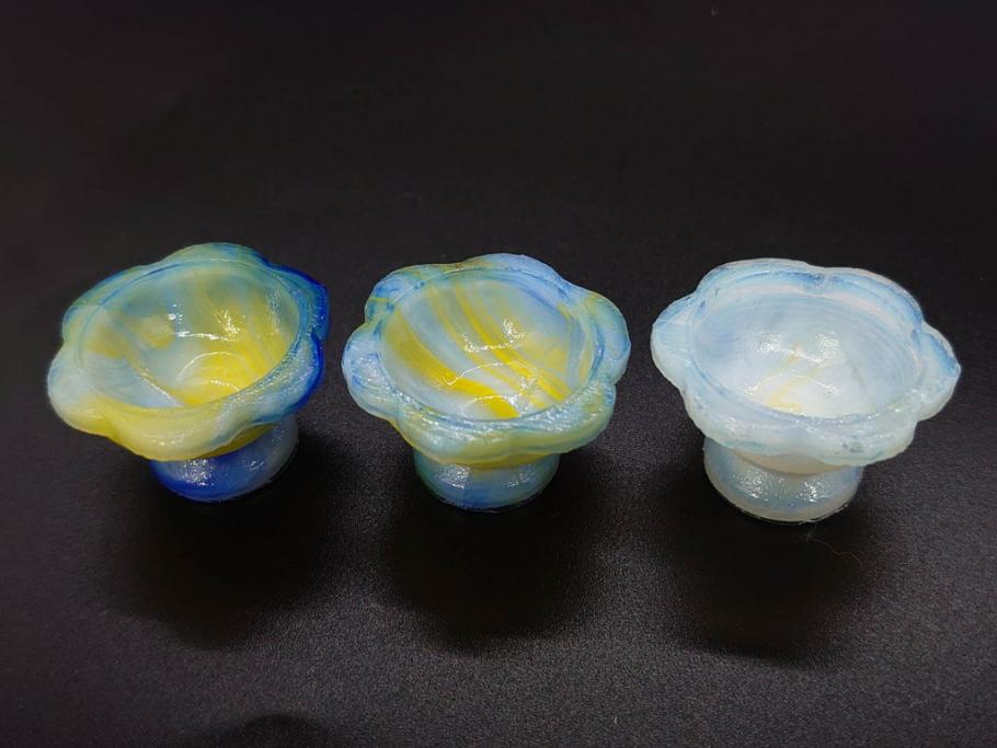 昭和初期　ガラス　マーブル　緻密な造りに目を奪われるミニチュア食器46点セット(コップ、皿、ペロペロ、ままごと、コンポート、カップ、硝子)(R-082894)