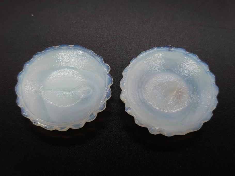 昭和初期　ガラス　マーブル　緻密な造りに目を奪われるミニチュア食器46点セット(コップ、皿、ペロペロ、ままごと、コンポート、カップ、硝子)(R-082894)