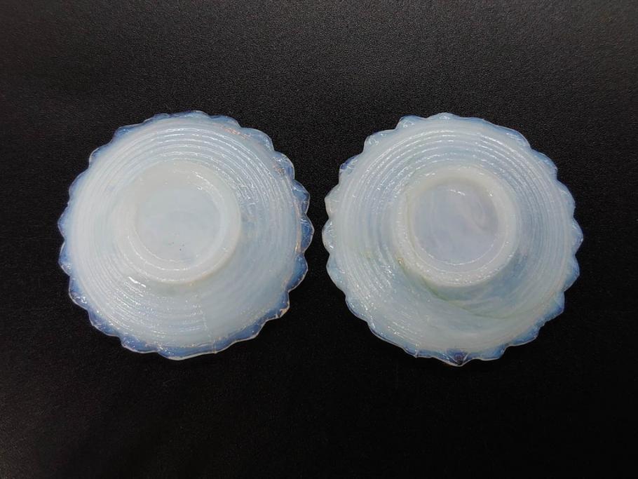 昭和初期　ガラス　マーブル　緻密な造りに目を奪われるミニチュア食器46点セット(コップ、皿、ペロペロ、ままごと、コンポート、カップ、硝子)(R-082894)