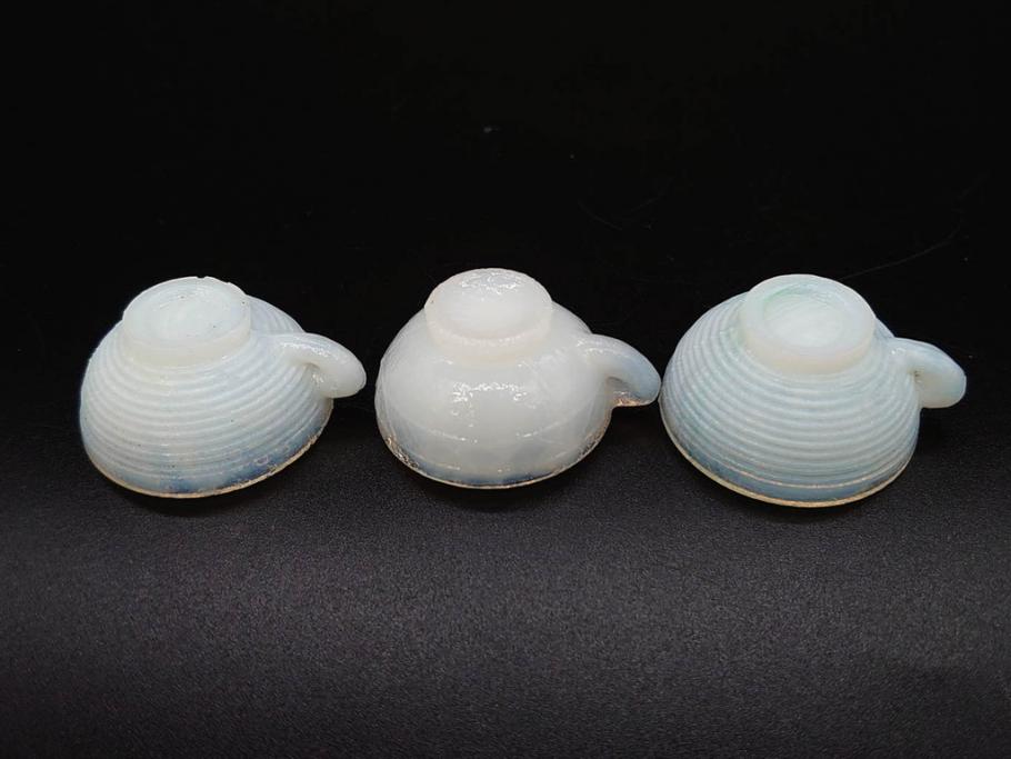 昭和初期　ガラス　マーブル　緻密な造りに目を奪われるミニチュア食器46点セット(コップ、皿、ペロペロ、ままごと、コンポート、カップ、硝子)(R-082894)