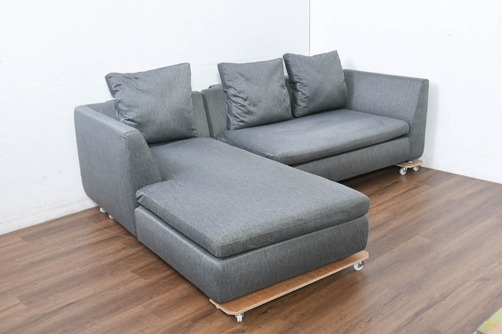 中古　arflex(アルフレックス)　SONA(ソーナ)　DUO(デュオ)　開放感の高いくつろぎを実感できるカウチソファ(3人掛け、3P、三人掛け、2人掛けソファ、2PL字ソファ)(定価約110万円)(R-082333)