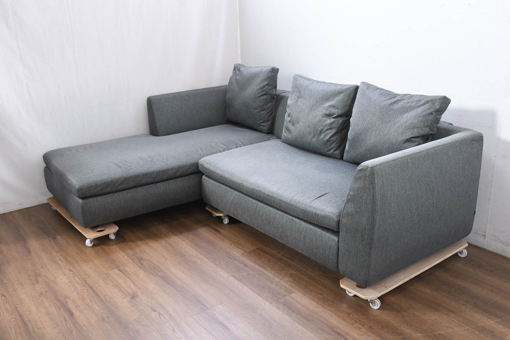 中古　arflex(アルフレックス)　SONA(ソーナ)　DUO(デュオ)　開放感の高いくつろぎを実感できるカウチソファ(3人掛け、3P、三人掛け、2人掛けソファ、2PL字ソファ)(定価約110万円)(R-082333)