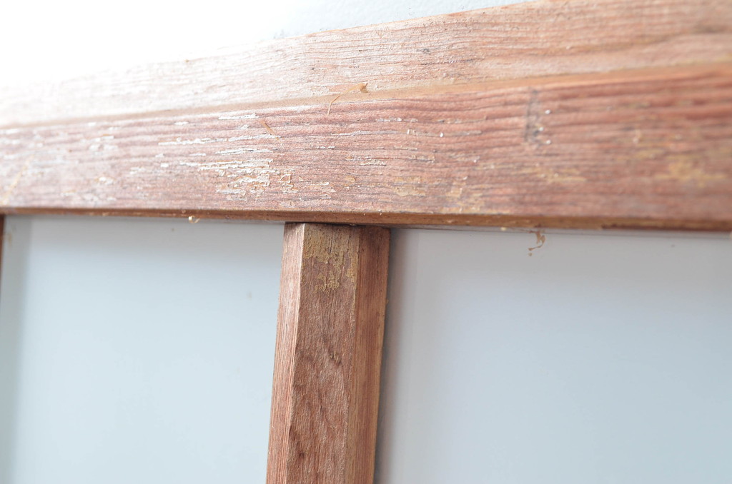 アンティーク建具　使いこまれた木が味わい深い玄関戸3枚セット(引き戸、ガラス戸)(R-082559)