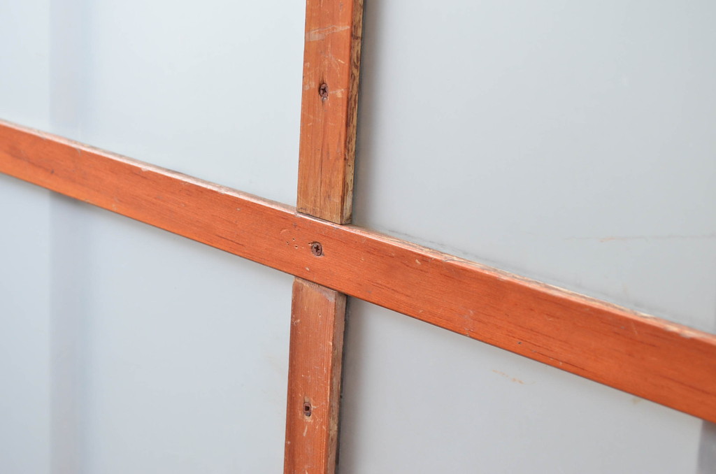 アンティーク建具　使いこまれた木が味わい深い玄関戸3枚セット(引き戸、ガラス戸)(R-082559)
