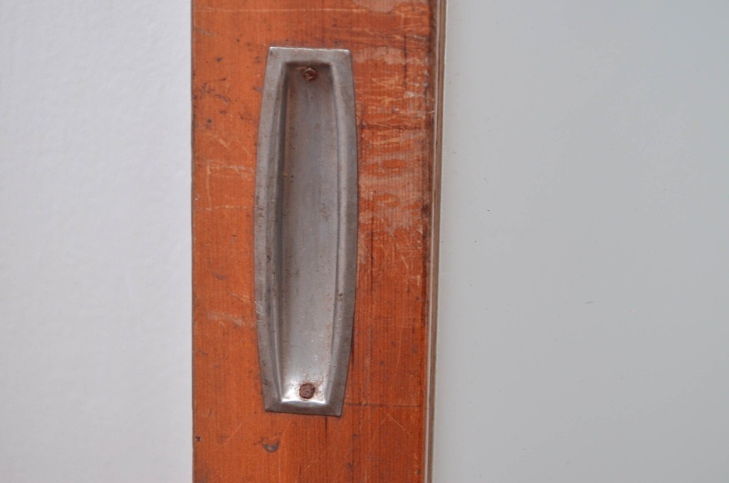 アンティーク建具　使いこまれた木が味わい深い玄関戸3枚セット(引き戸、ガラス戸)(R-082559)