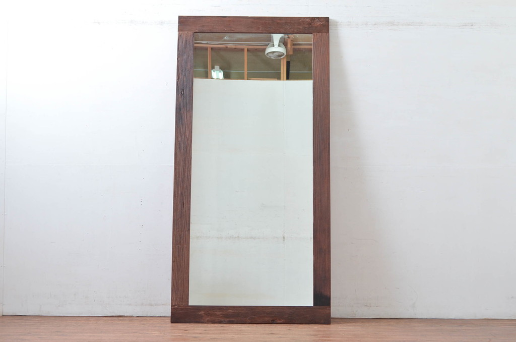 中古　希少な廃番品　ACME Furniture(アクメ ファニチャー)　古材のような風合いが素敵なミラー(姿見、ウォールミラー、壁掛け鏡、店舗什器)(定価約5万円)(R-082589)